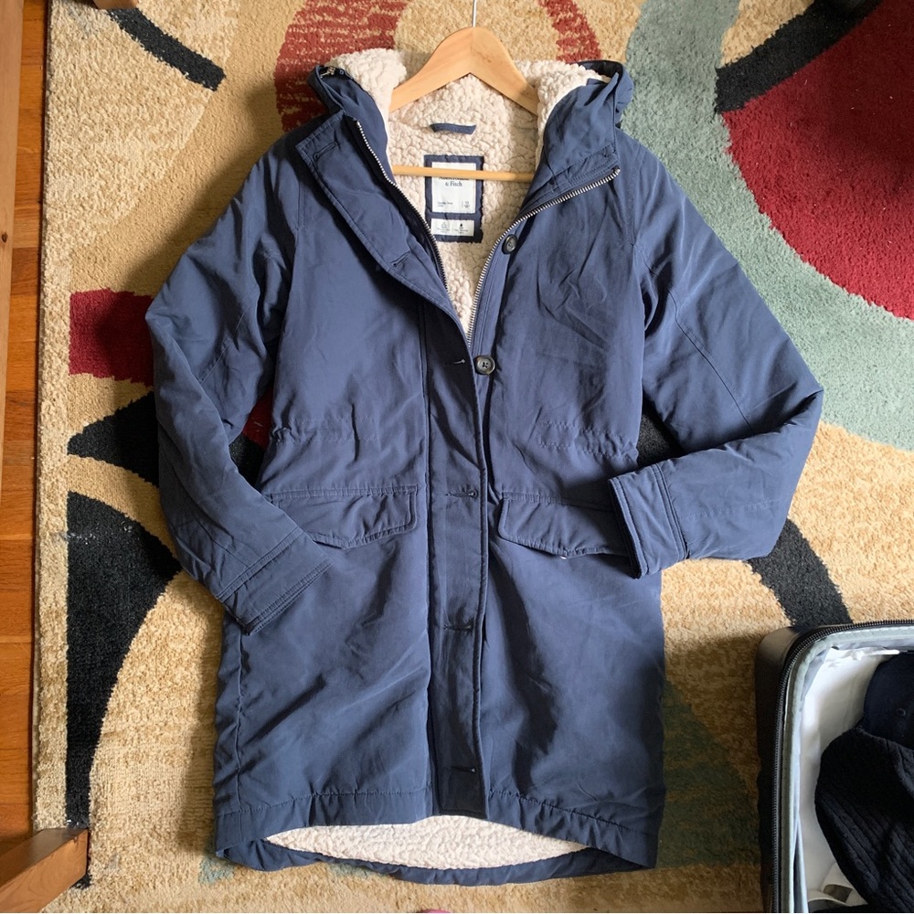 Abercrombie And Fitch Sherpa Trench Coat Jacket - image 1